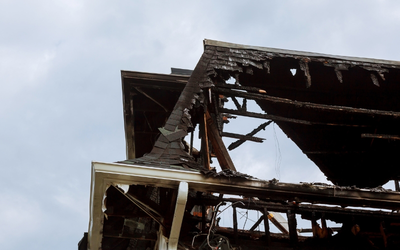 Toronto Smoke And Fire Damage In Roof