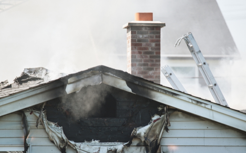 Wall In Home With Fire And Smoke Damage In Toronto